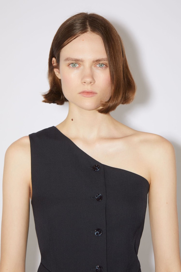 Black Acne Studios Asymmetric Women's Blouse | JIPB-86702