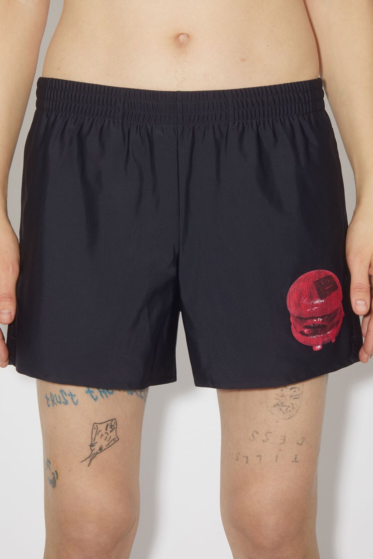 Black Acne Studios Bite Me Print Swim Men\'s Shorts | DCHQ-69041