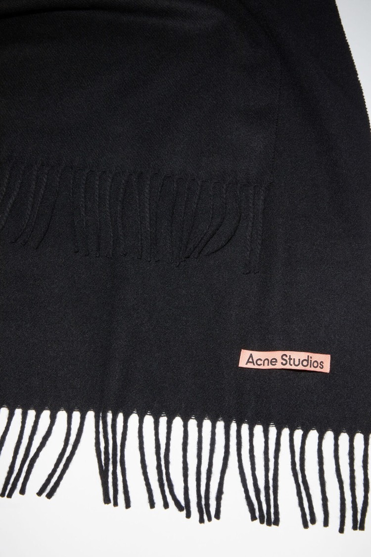 Black Acne Studios Cashmere Fringe - Narrow Scarf | ZNXK-91876