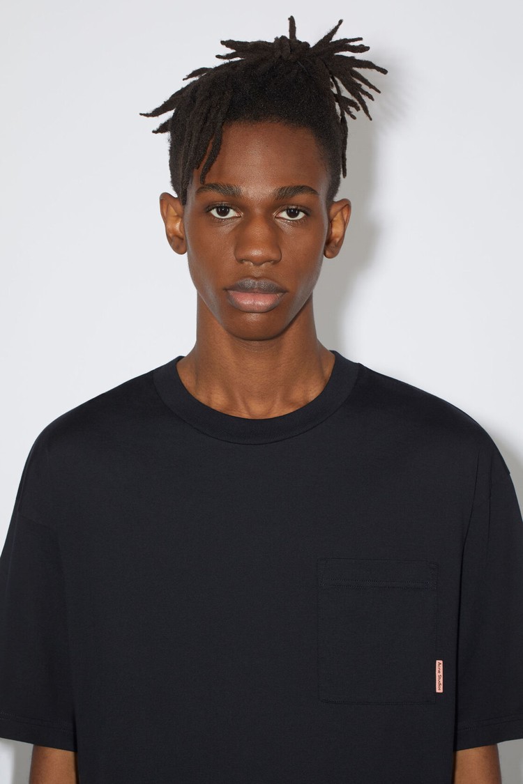 Black Acne Studios Cotton Men's T Shirts | OEUN-24860