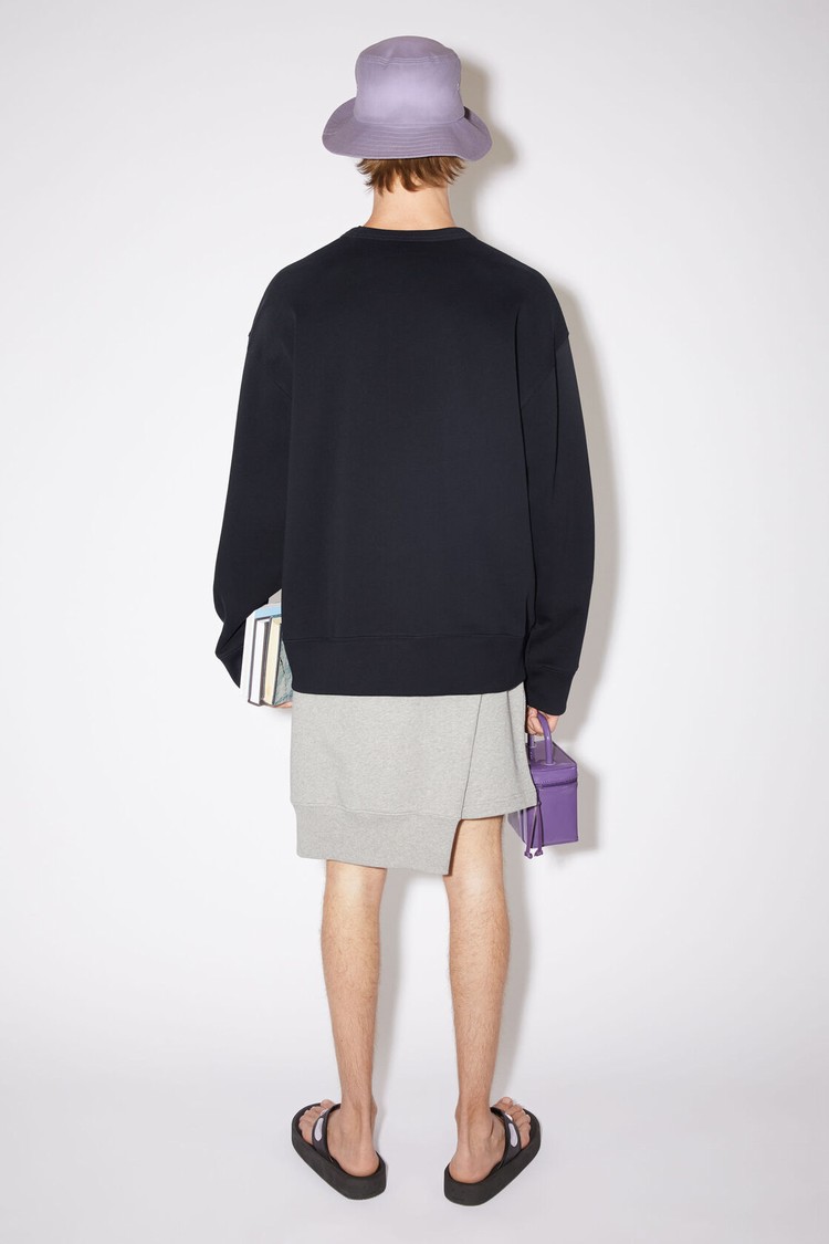 Black Acne Studios Crew Neck Men's Sweatshirts | INSL-58039