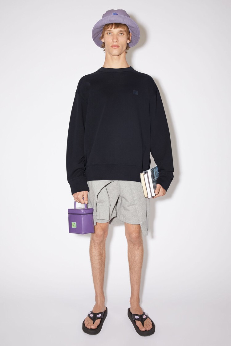 Black Acne Studios Crew Neck Men\'s Sweatshirts | INSL-58039