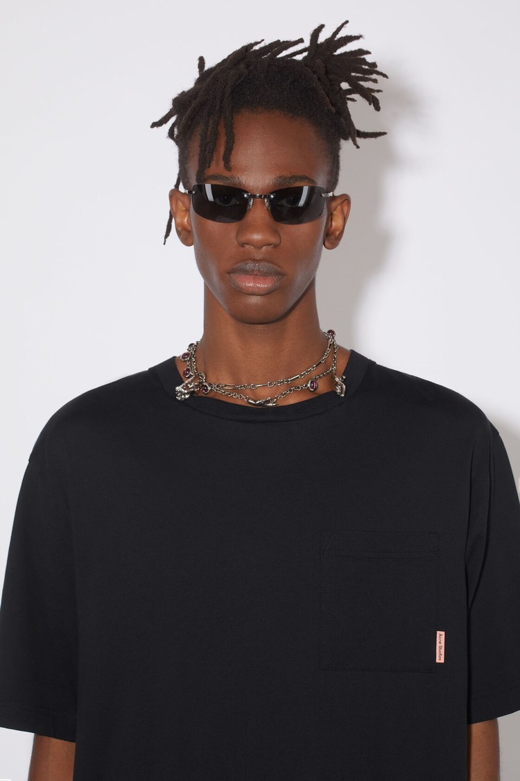 Black Acne Studios Crew Neck Men's T Shirts | OLVR-79502