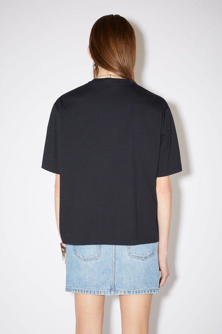 Black Acne Studios Crew Neck Women's T Shirts | BASN-34076