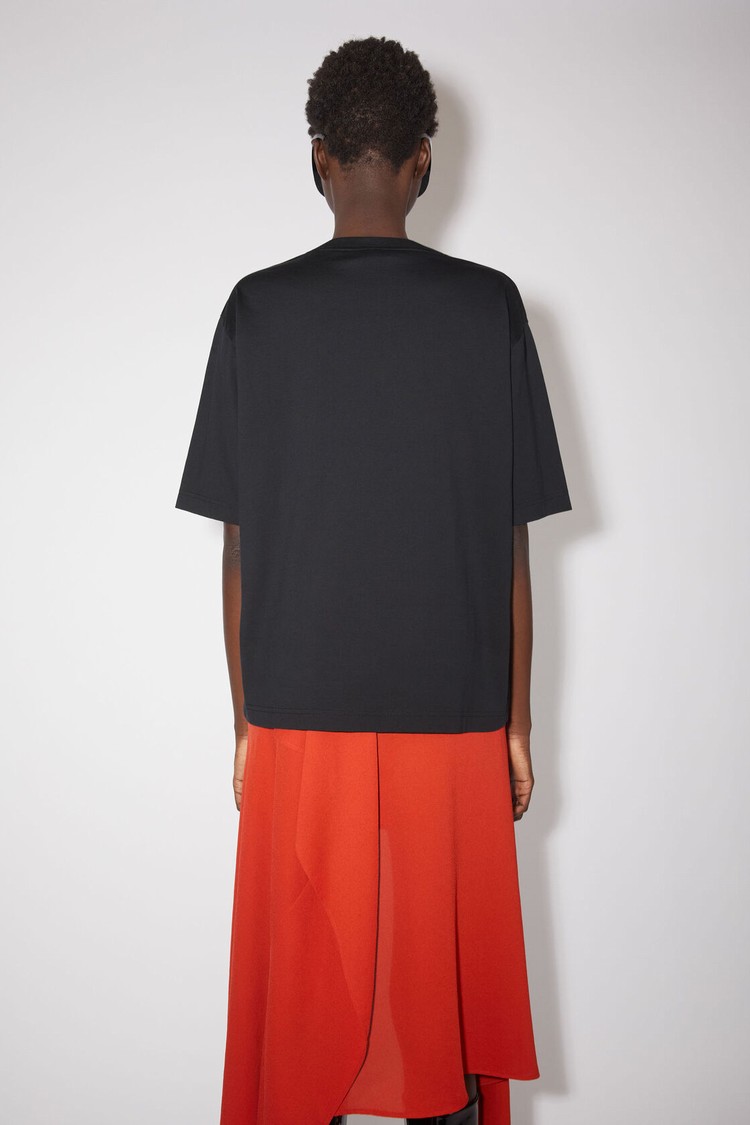 Black Acne Studios Crew Neck Women's T Shirts | JGSV-65312