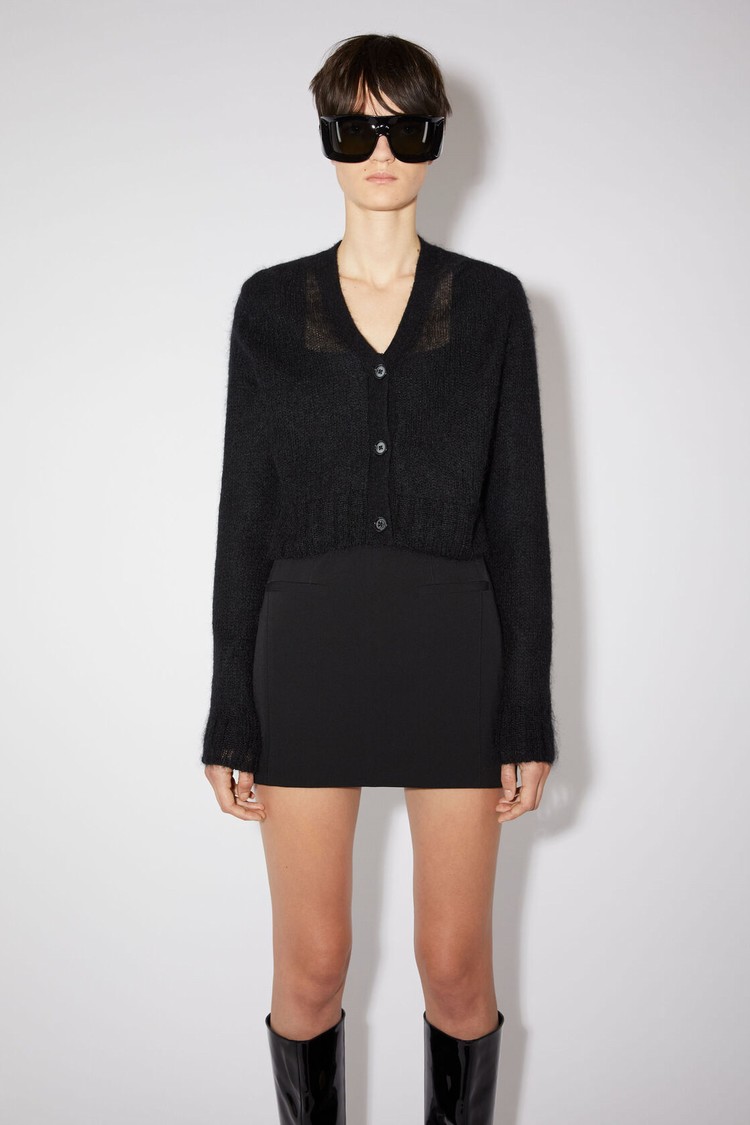 Black Acne Studios Cropped Women\'s Cardigan | VFRO-60154