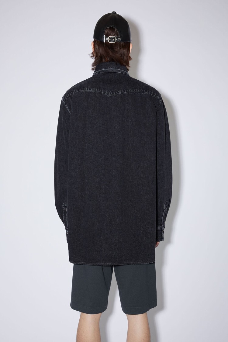 Black Acne Studios Denim Button-up Men's Shirts | EKJT-17506