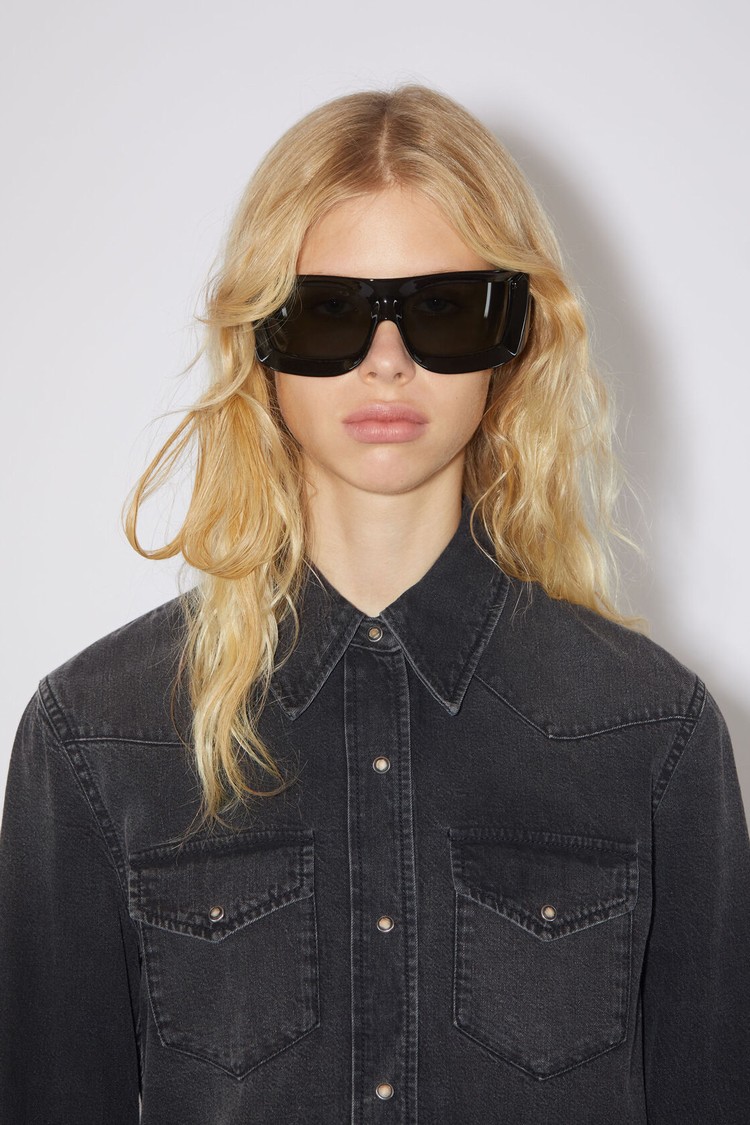 Black Acne Studios Denim Button-up Women's Shirts | XEYU-40852