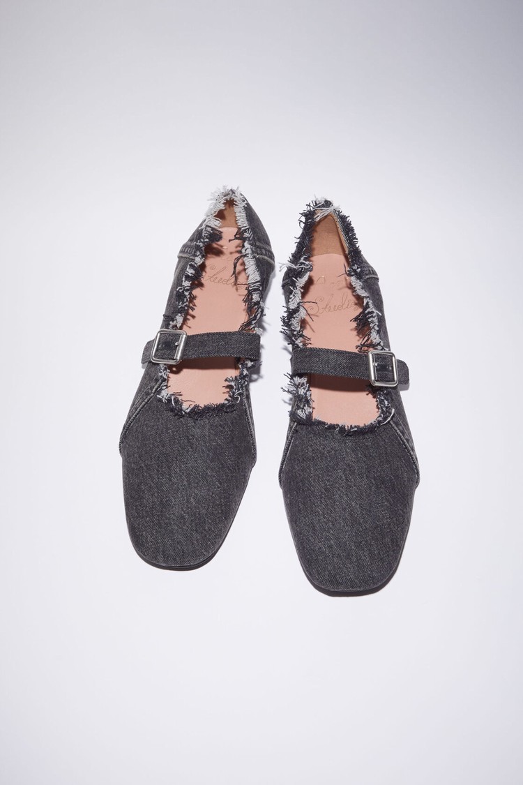 Black Acne Studios Denim Men's Flat Shoes | VMYC-81069