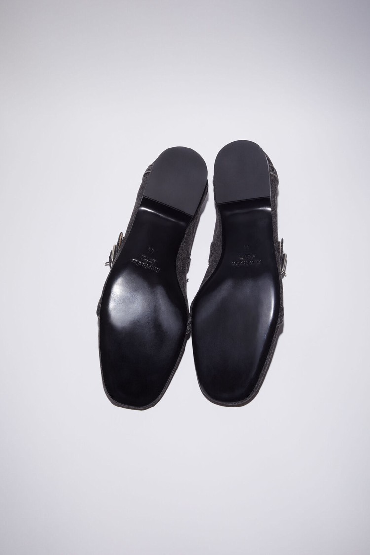 Black Acne Studios Denim Men's Flat Shoes | VMYC-81069