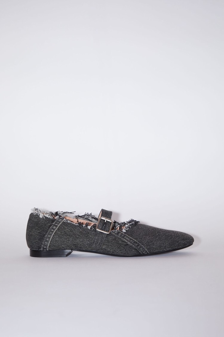 Black Acne Studios Denim Men\'s Flat Shoes | VMYC-81069