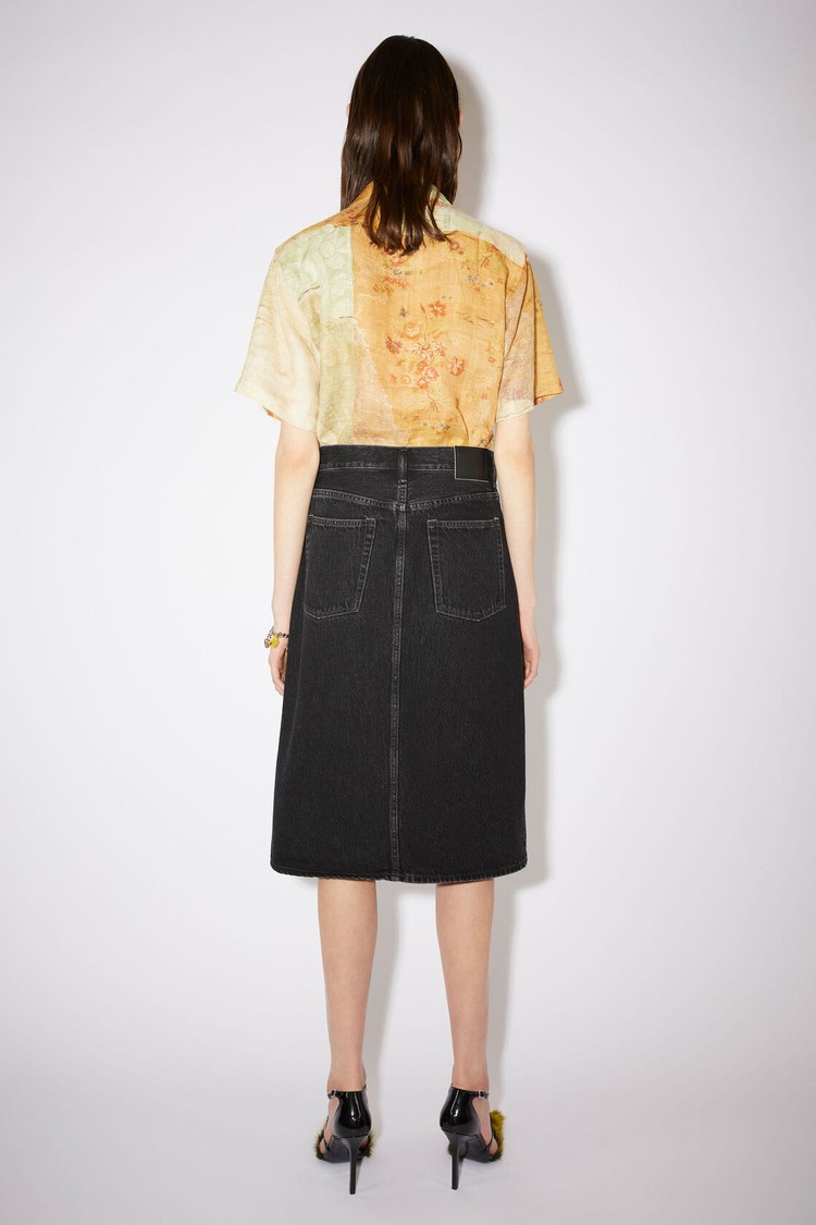 Black Acne Studios Denim Midi Women's Skirts | RLNQ-28710