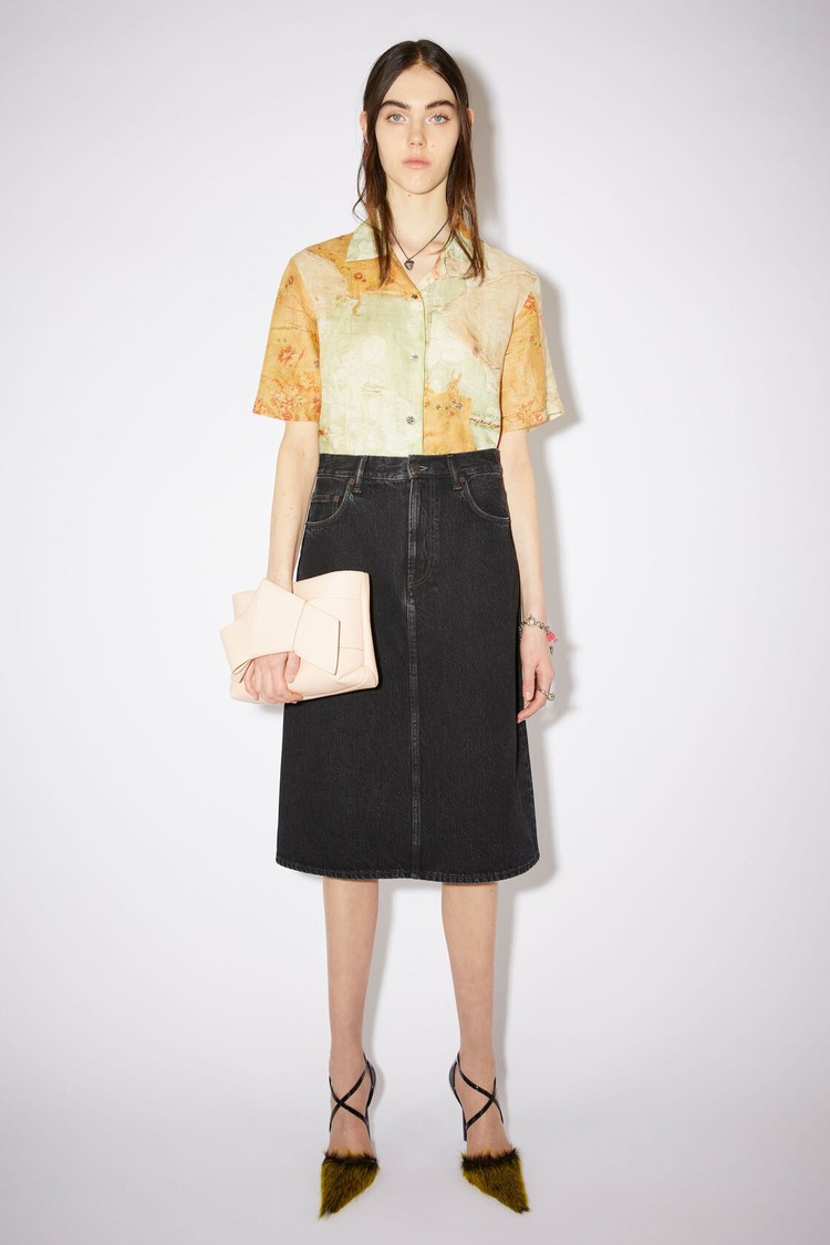 Black Acne Studios Denim Midi Women\'s Skirts | RLNQ-28710