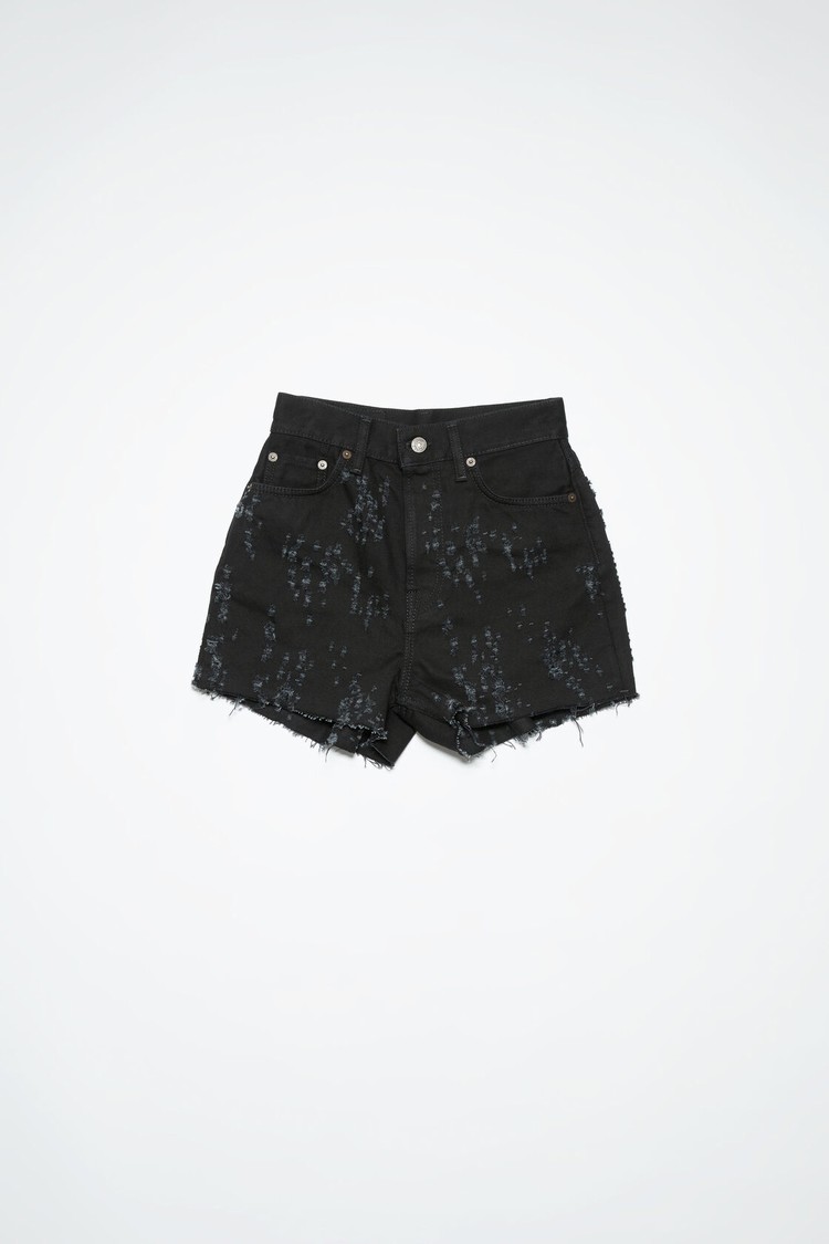 Black Acne Studios Distressed Denim Women's Shorts | XQON-16437