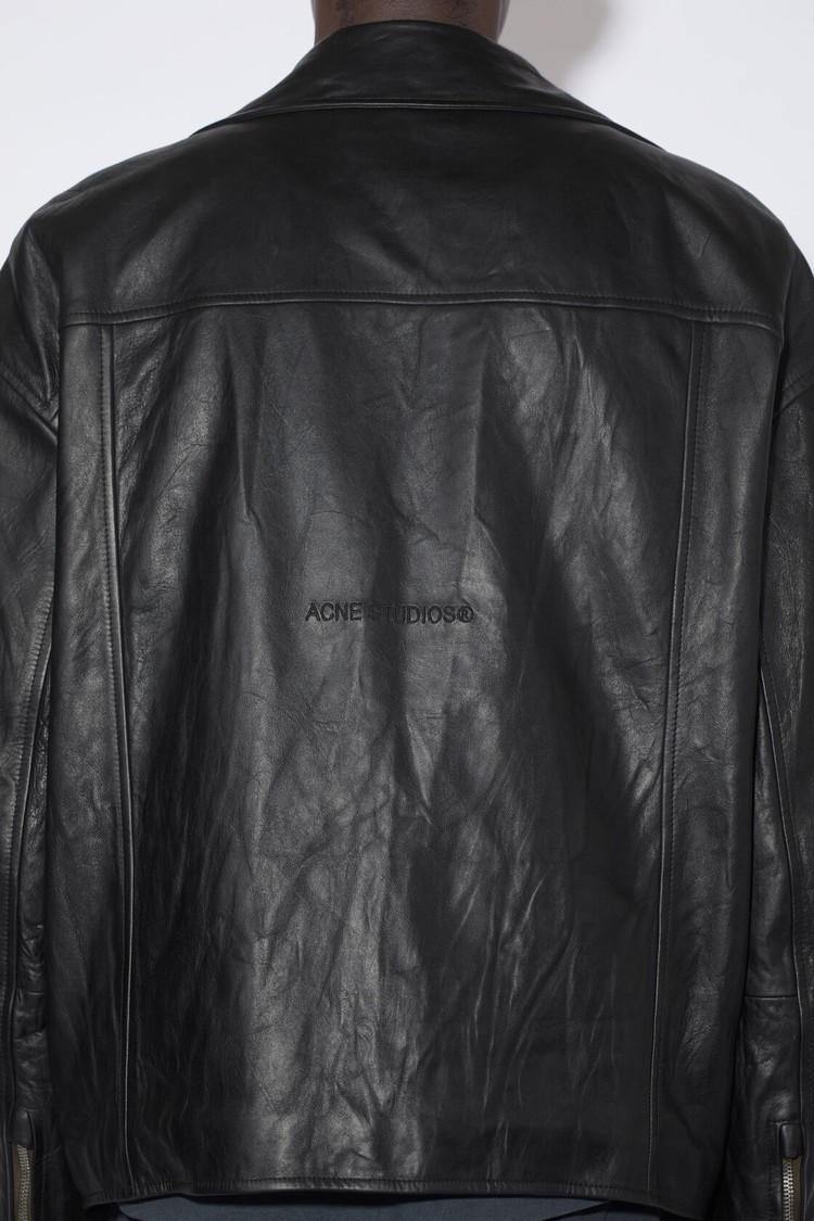 Black Acne Studios Distressed Leather Men's Jackets | SVFP-42136