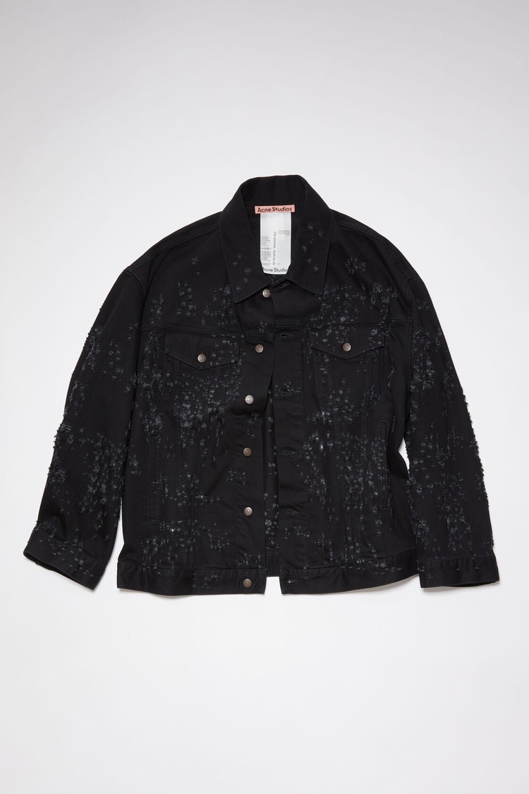 Black Acne Studios Distressed Oversized Denim - Morris Women's Jackets | DKSB-16809