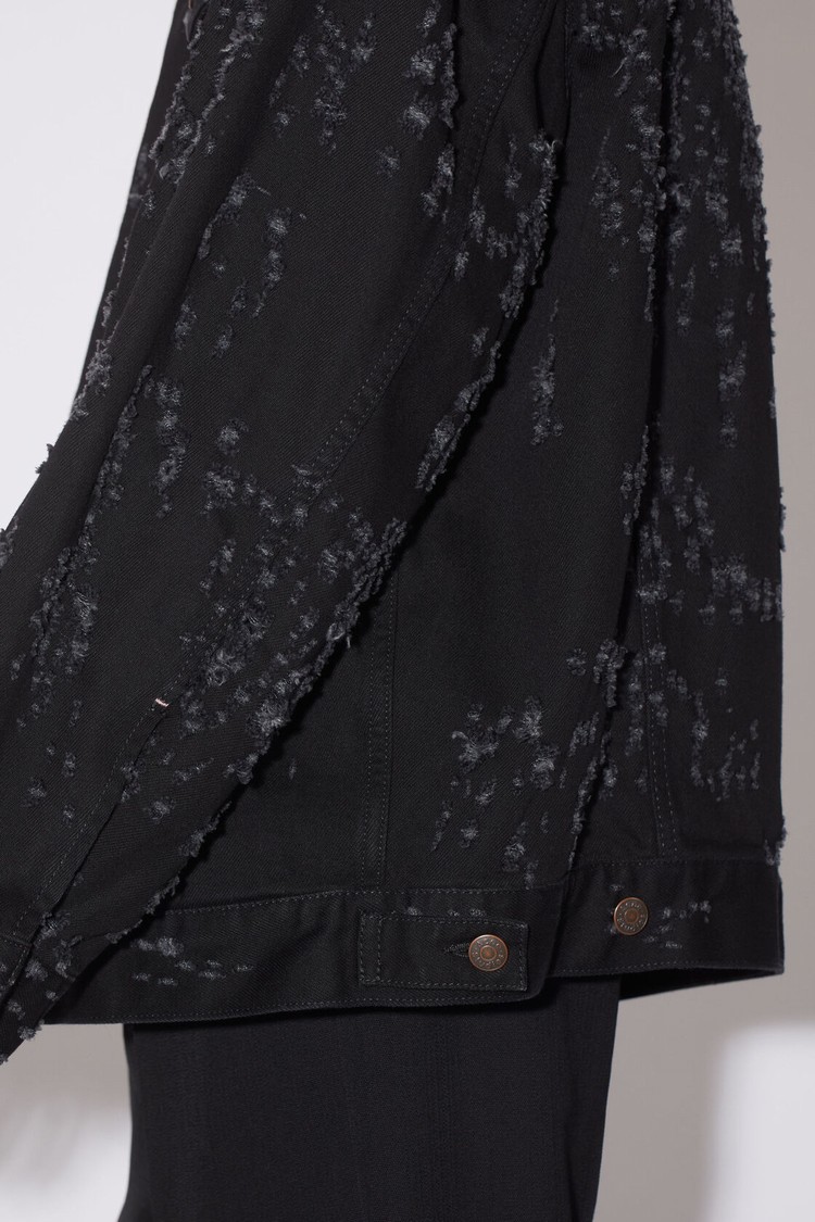 Black Acne Studios Distressed Oversized Denim - Morris Men's Jackets | PYNV-98270