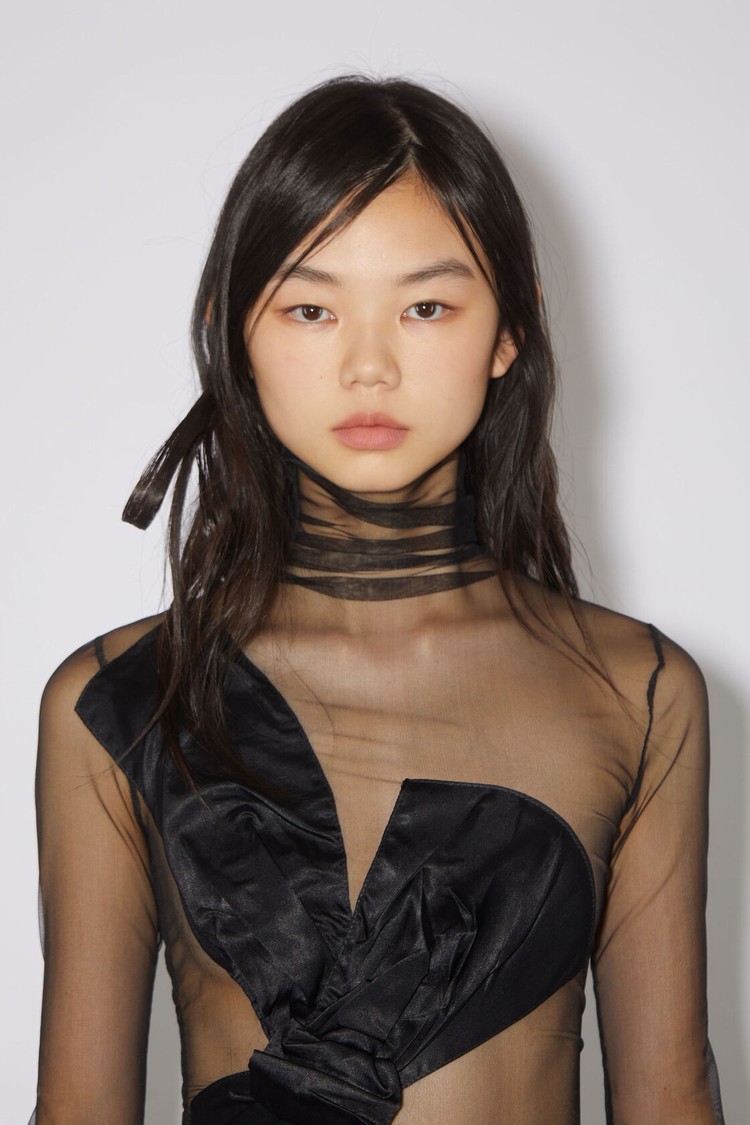 Black Acne Studios Draped Bow Top Women's Blouse | UNYF-75290