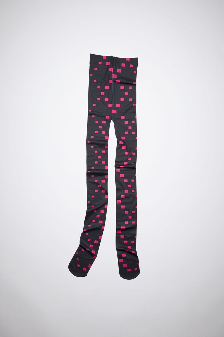 Black Acne Studios Face Logo Tights Socks | OPBI-75983