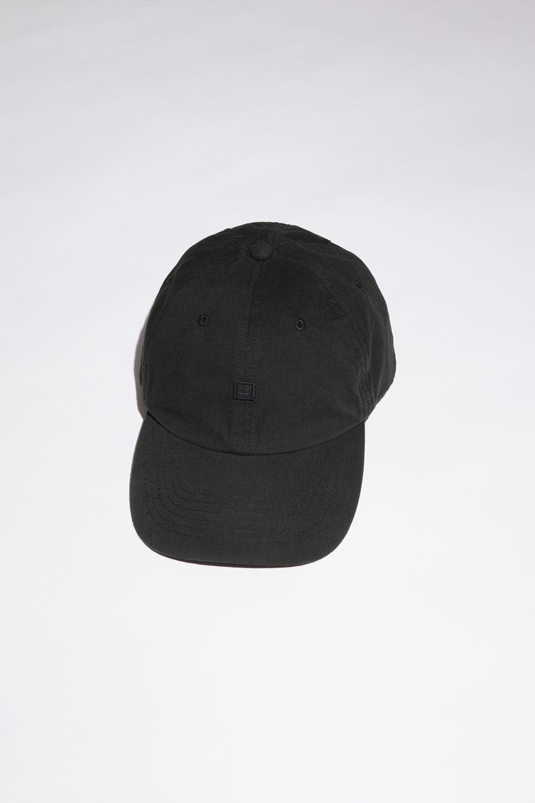 Black Acne Studios Face Patch Baseball Caps | OCUM-30168