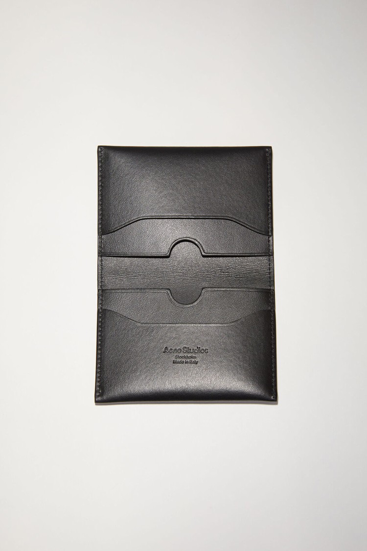 Black Acne Studios Folded Card Holder Card Case | PQJV-05396