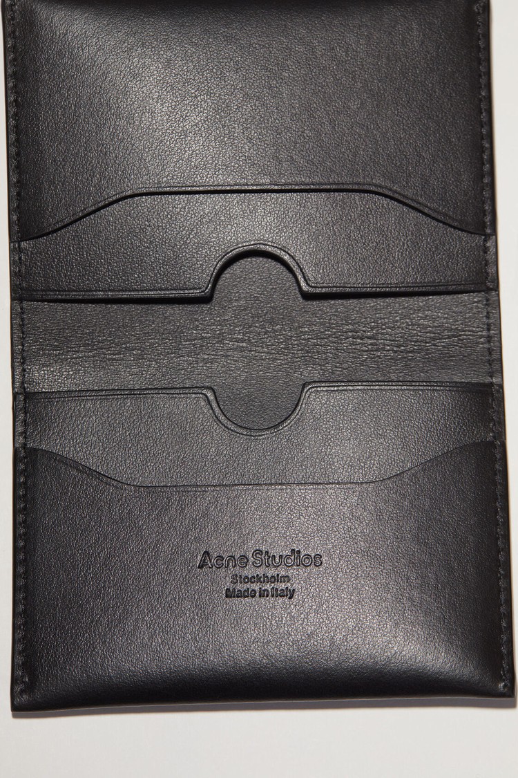 Black Acne Studios Folded Card Holder Card Case | PQJV-05396