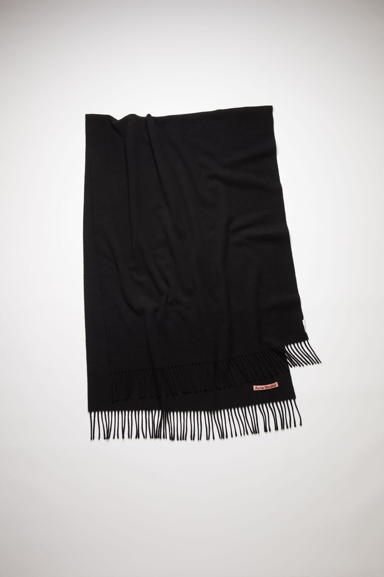 Black Acne Studios Fringe Wool - Oversized Scarf | HSVU-17806