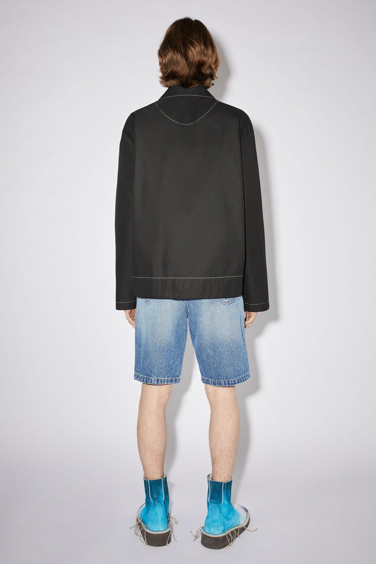 Black Acne Studios Heavy Twill Men's Jackets | IFKA-61830