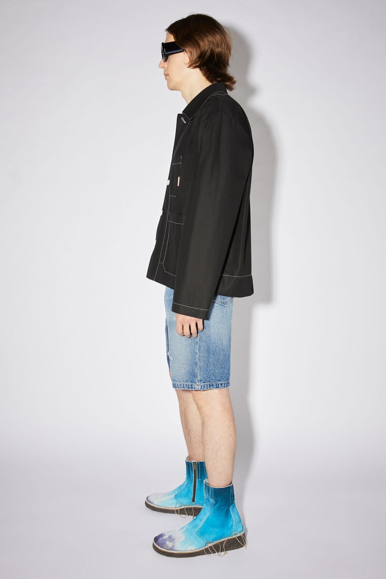 Black Acne Studios Heavy Twill Men's Jackets | IFKA-61830