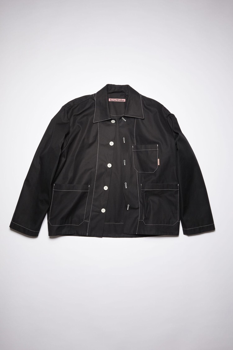 Black Acne Studios Heavy Twill Men's Jackets | IFKA-61830