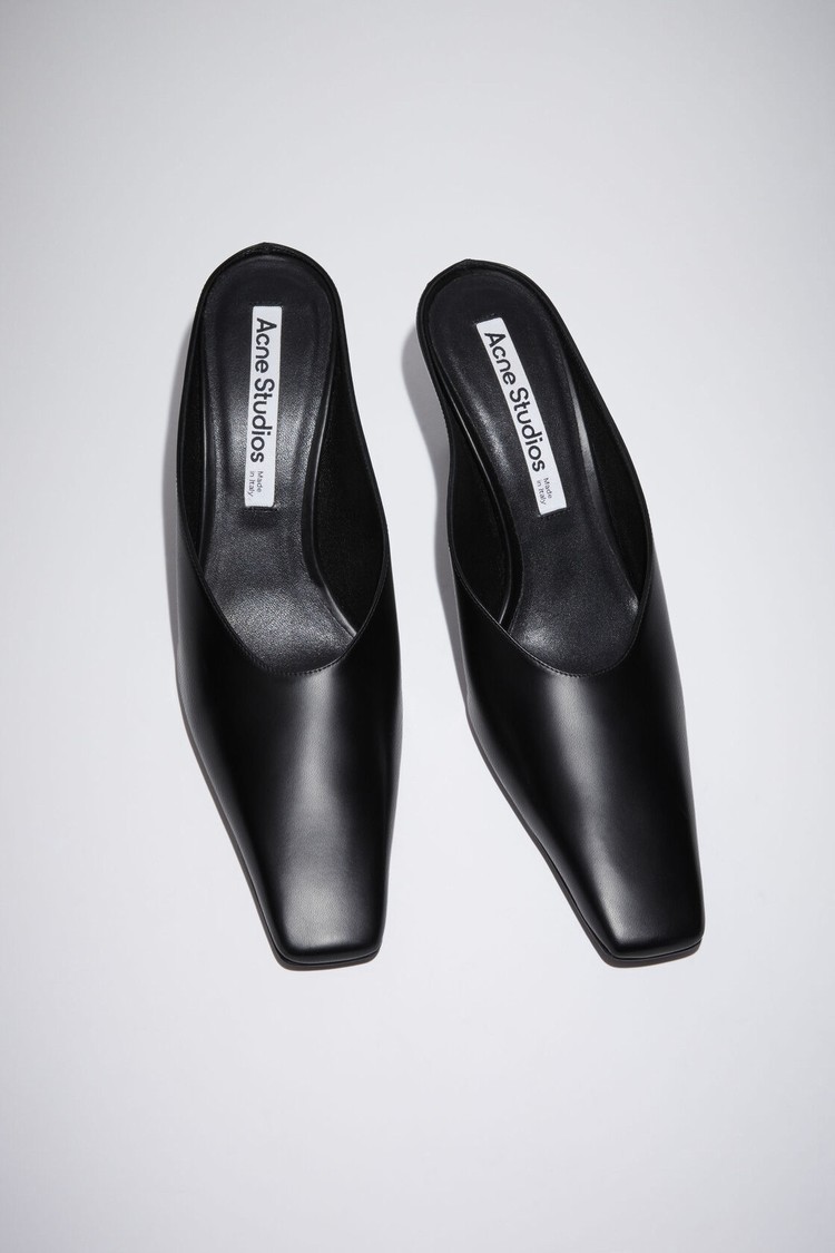 Black Acne Studios Heeled Leather Women's Mules | QJOA-40938