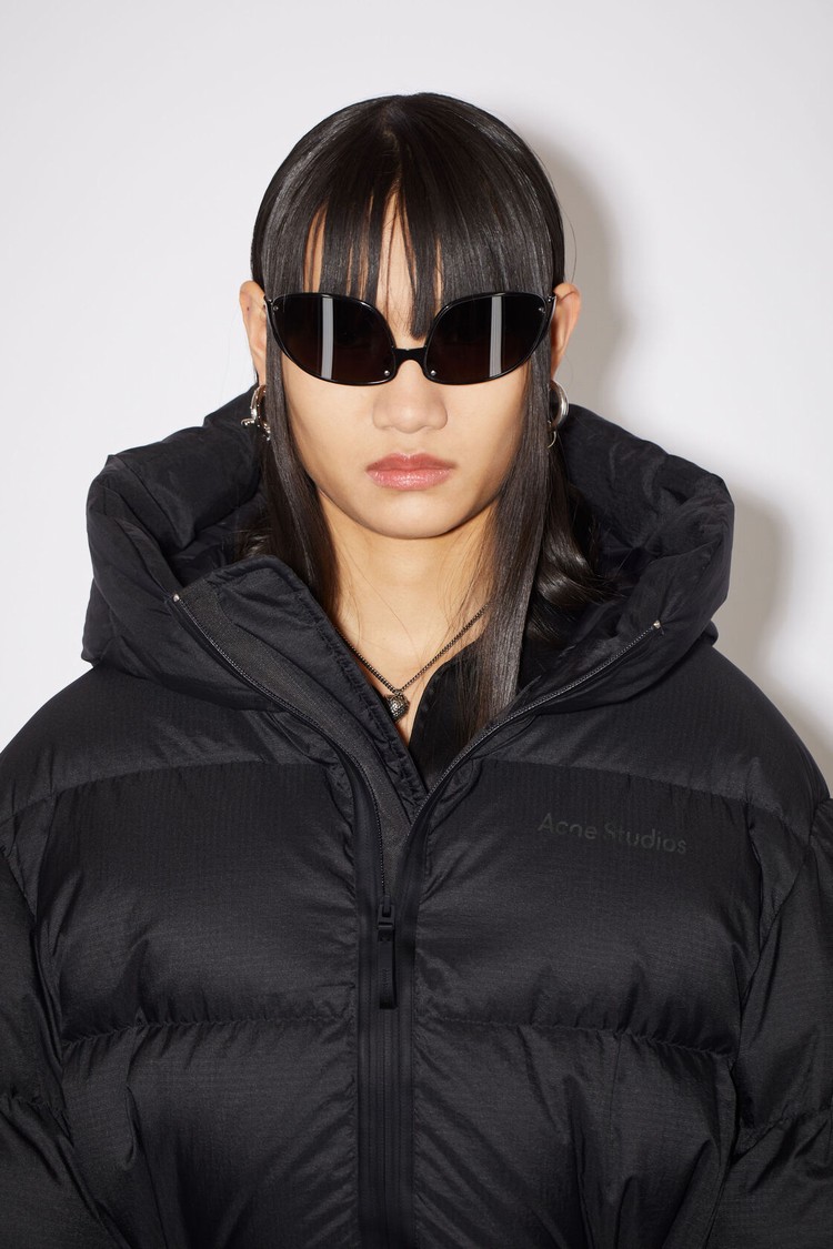 Black Acne Studios Hooded Puffer Women's Jackets | FYTM-97051