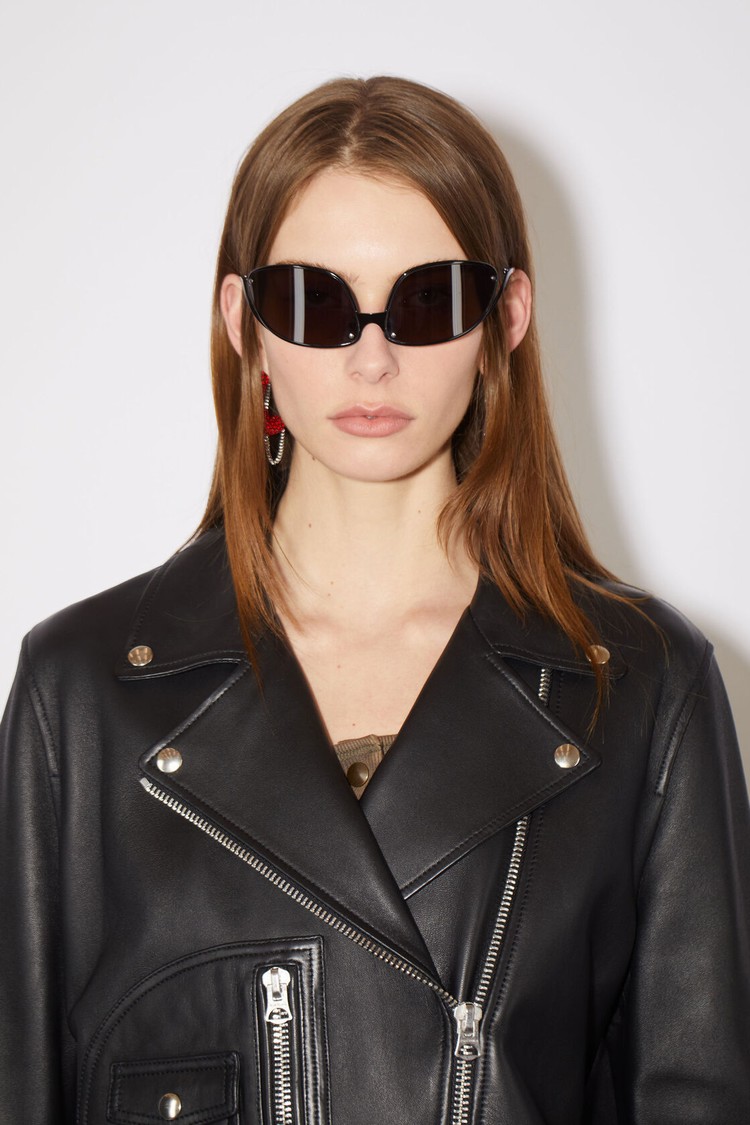 Black Acne Studios Leather Biker Women's Jackets | HYWE-25643