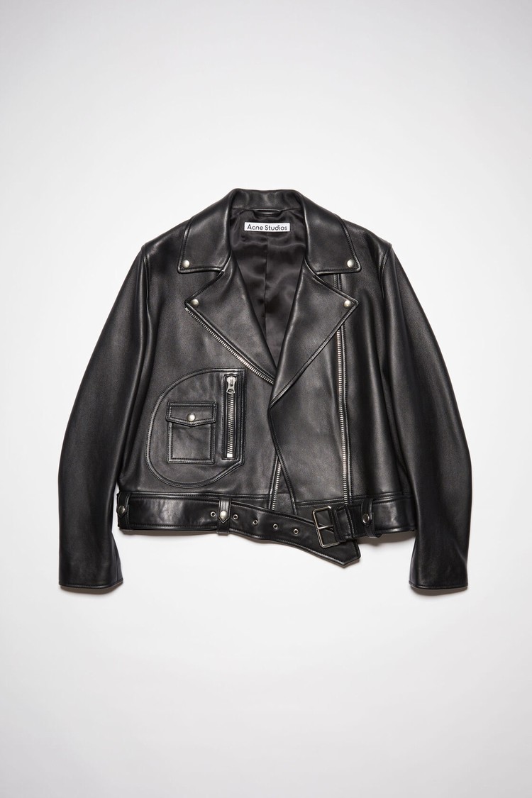 Black Acne Studios Leather Biker Women's Jackets | HYWE-25643