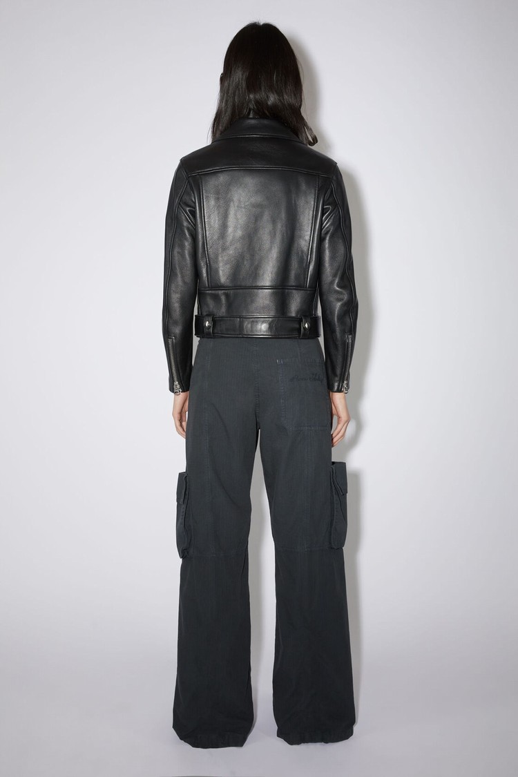 Black Acne Studios Leather Biker Women's Jackets | JGER-20185