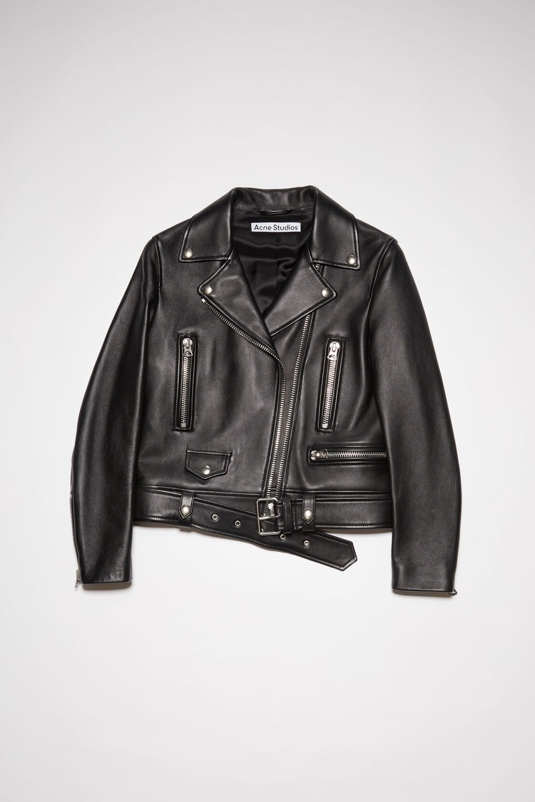 Black Acne Studios Leather Biker Women's Jackets | JGER-20185