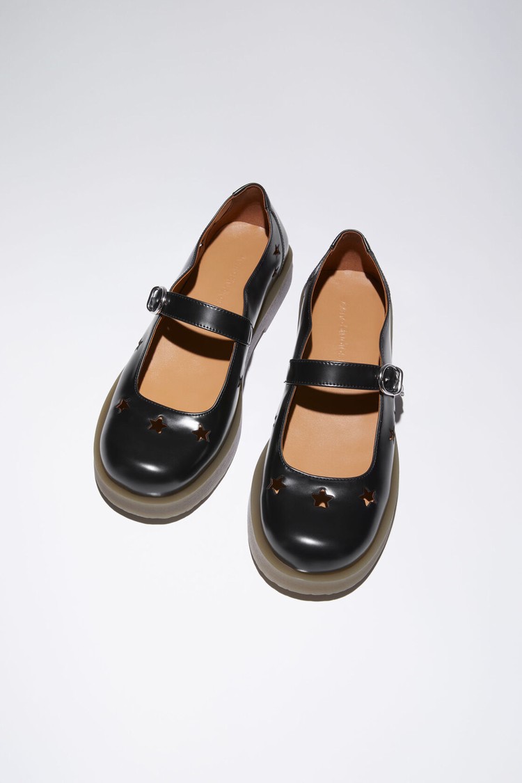 Black Acne Studios Leather Buckle Men's Mules | EGCY-61304