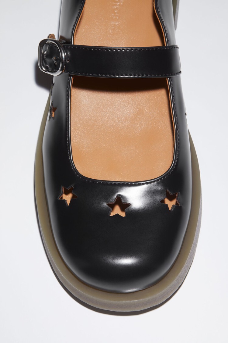 Black Acne Studios Leather Buckle Men's Mules | EGCY-61304