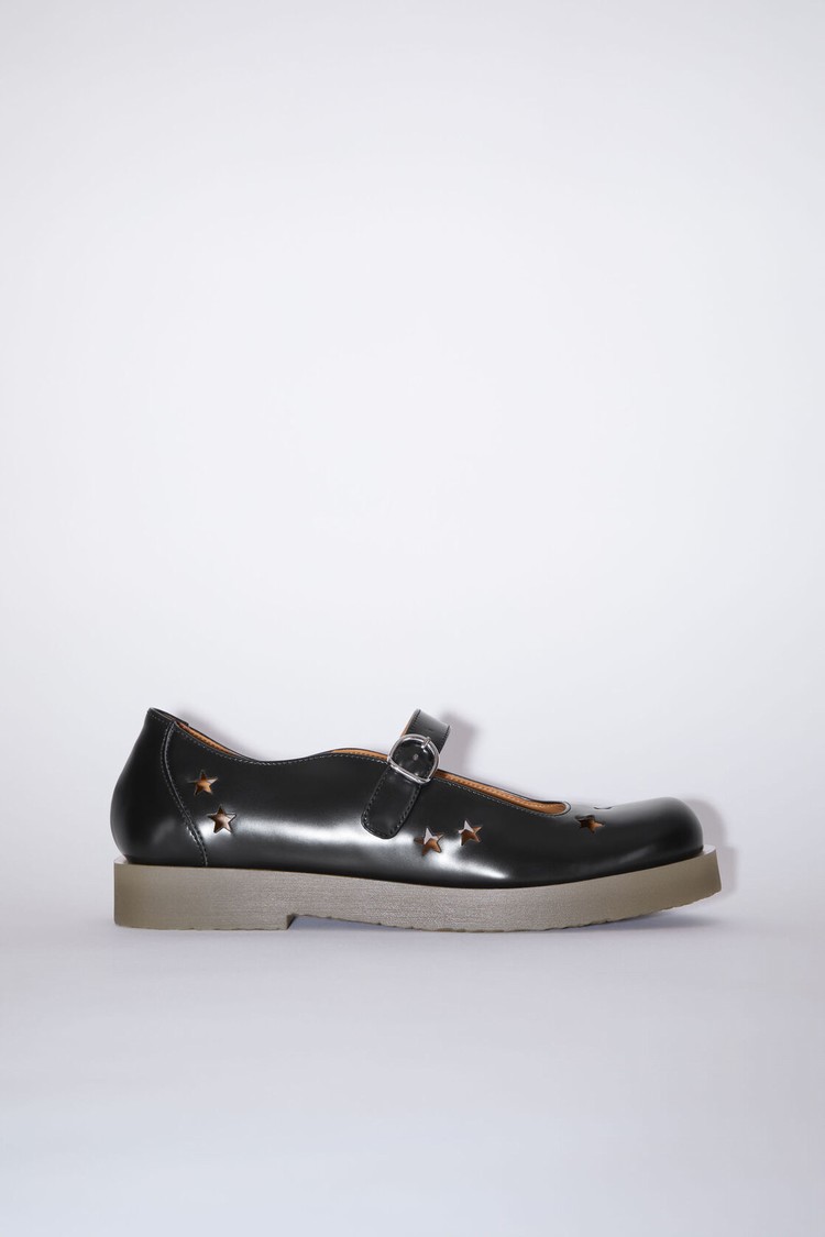 Black Acne Studios Leather Buckle Men\'s Mules | EGCY-61304