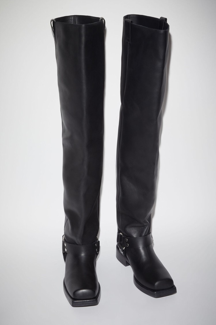 Black Acne Studios Leather High Women's Boots | AFYH-40568