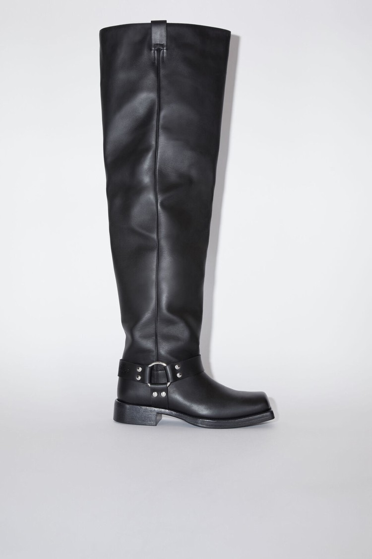 Black Acne Studios Leather High Women\'s Boots | AFYH-40568