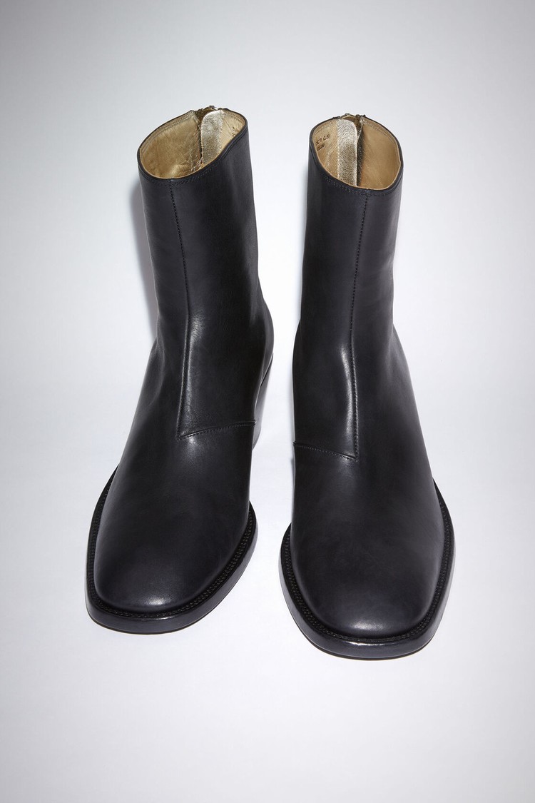 Black Acne Studios Leather Men's Boots | SFYZ-20389