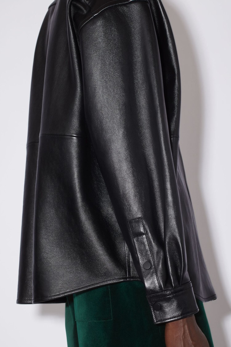 Black Acne Studios Leather Men's Jackets | QZBV-09815