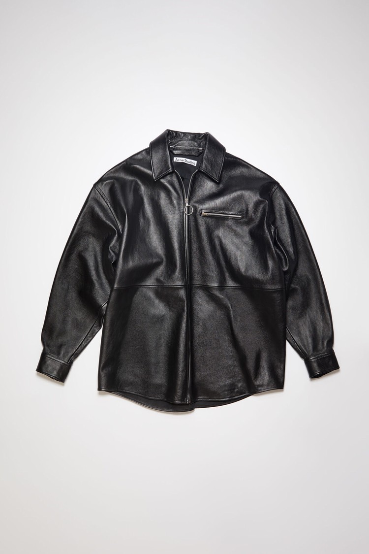 Black Acne Studios Leather Men's Jackets | QZBV-09815