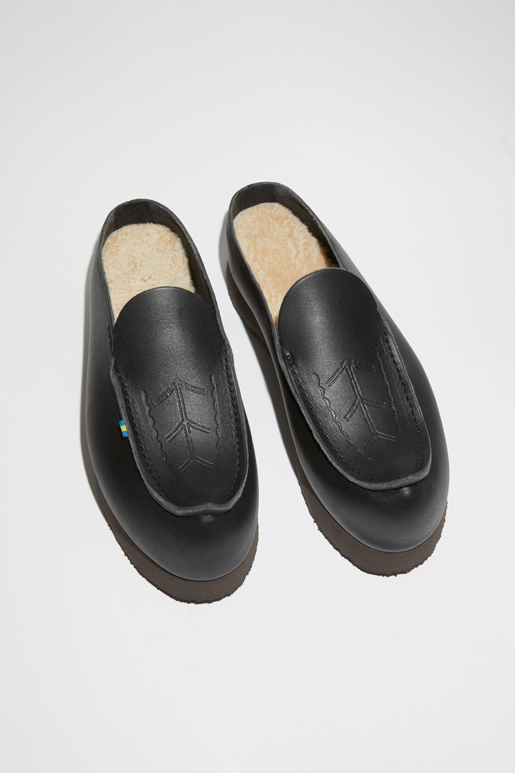 Black Acne Studios Leather Men's Slip On | BJWG-43869