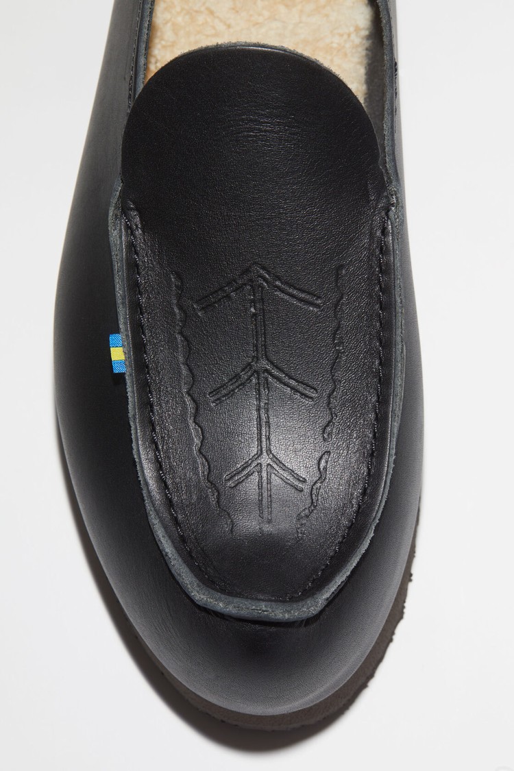 Black Acne Studios Leather Men's Slip On | BJWG-43869