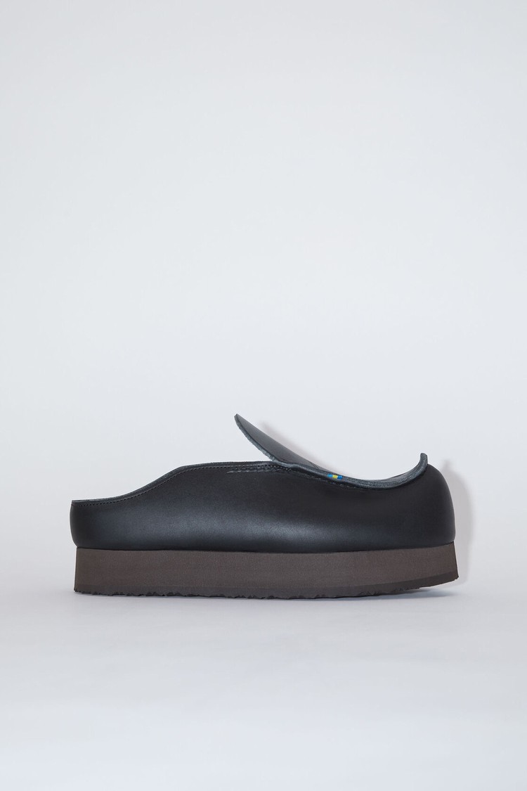 Black Acne Studios Leather Men\'s Slip On | BJWG-43869