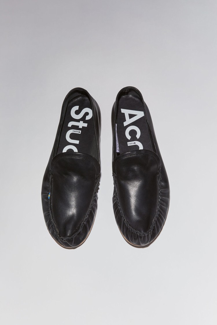 Black Acne Studios Leather Men's Slip On | JBNS-89257