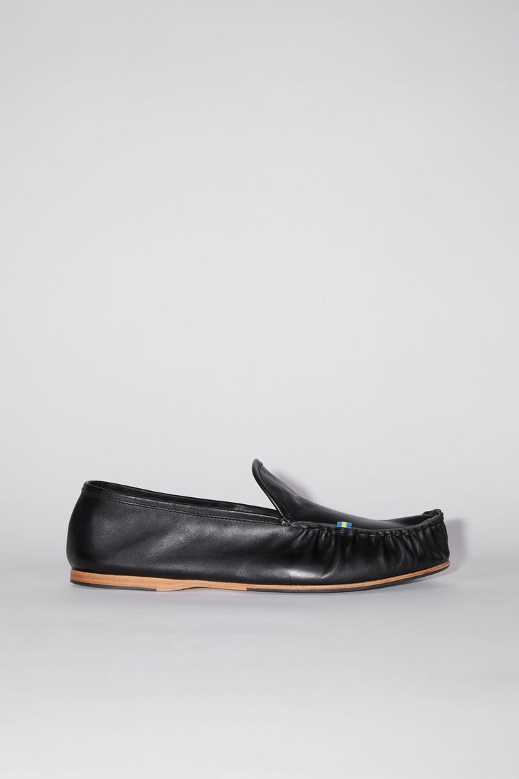 Black Acne Studios Leather Men\'s Slip On | JBNS-89257