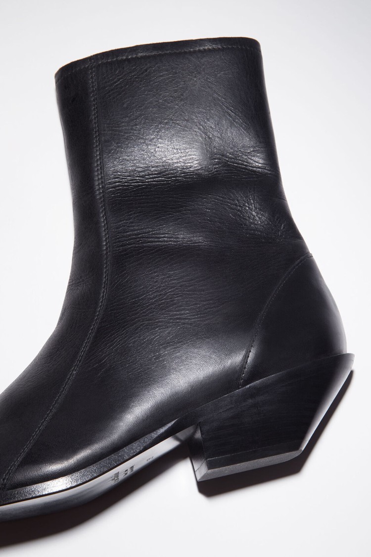 Black Acne Studios Leather Women's Ankle Boots | YKQA-36189